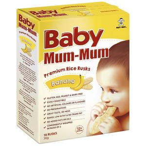Baby Mum-Mum Banana Flavoured Rice 18 Rusks 12+ Months