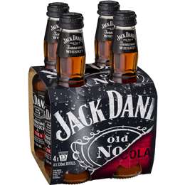 Jack Daniel's Tennessee Whiskey & Cola Bottle 4x330ml