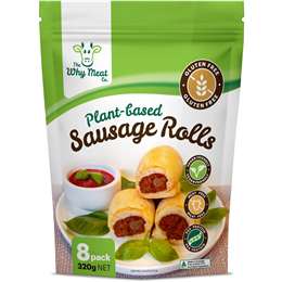 The Why Meat Co Gluten Free Plant Based Sausage Rolls 40g x8 pack