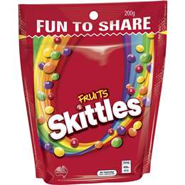 Skittles Fruits Lollies Large Bag 200g